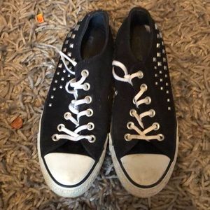 black studded converse